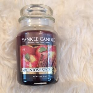 New, Unlit Vintage Yankee Candle Macintosh Spice 22oz Candle Jar